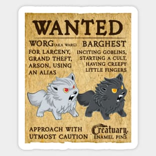 WANTED: Worg and Barghest Sticker